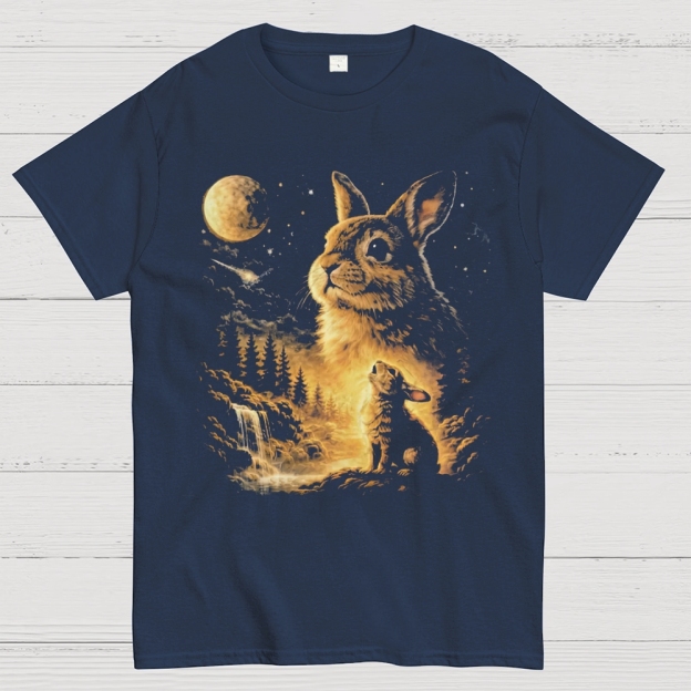 Bunny Howling to the Moon Cotton T-shirt 