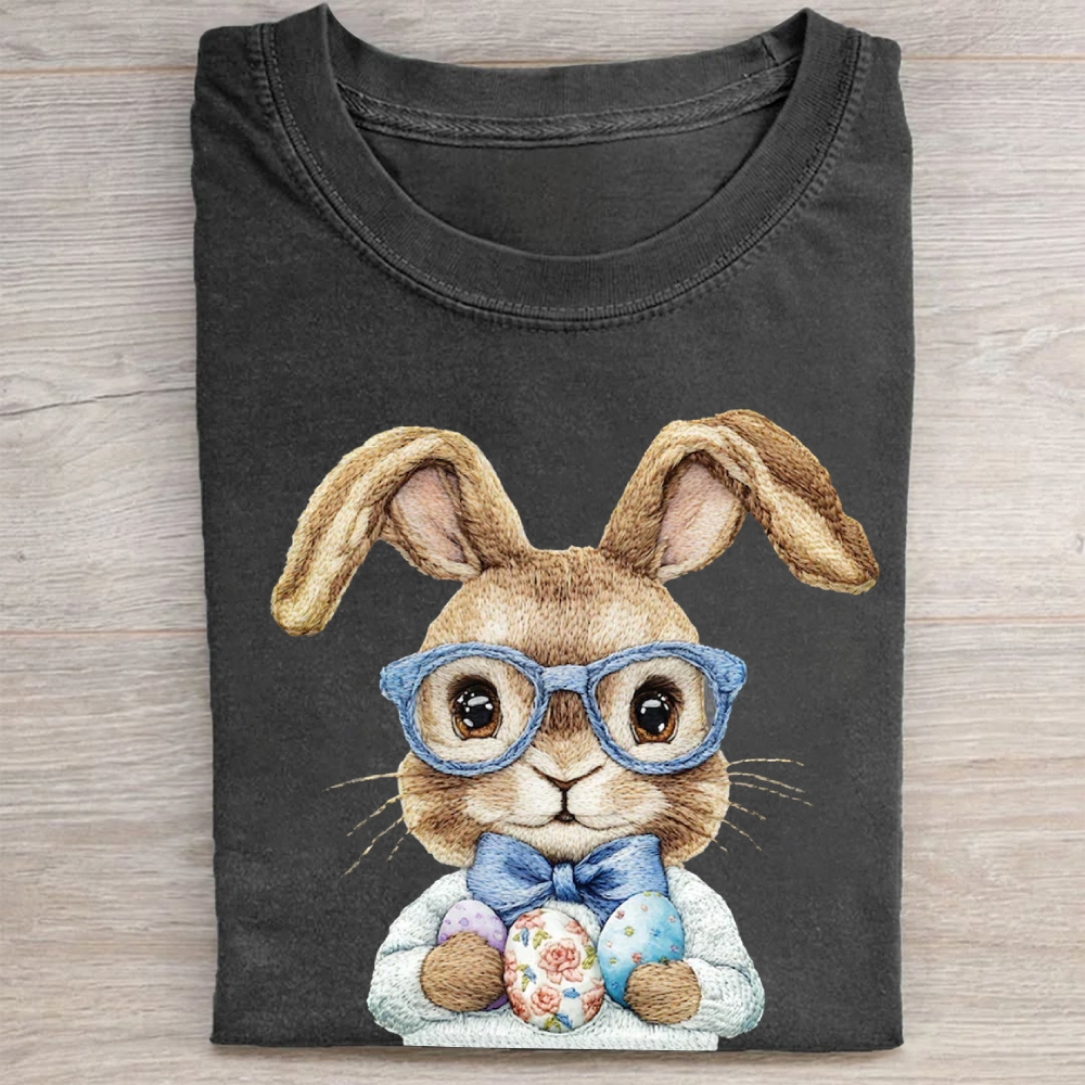 "Dapper Easter Bunny" Preppy Vintage Washed Tee 