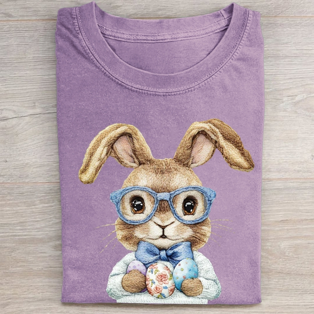 "Dapper Easter Bunny" Preppy Vintage Washed Tee 