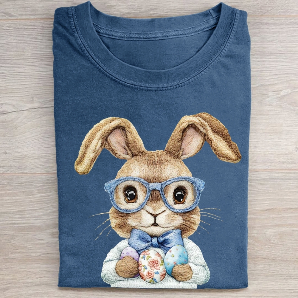 "Dapper Easter Bunny" Preppy Vintage Washed Tee 
