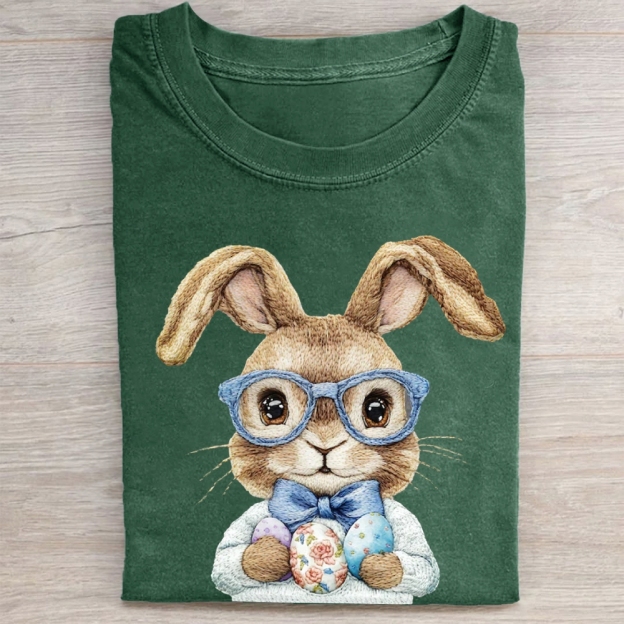 "Dapper Easter Bunny" Preppy Vintage Washed Tee 
