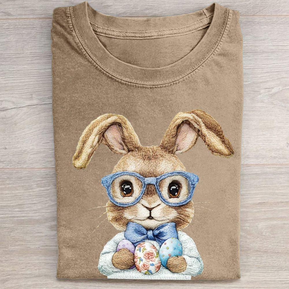 "Dapper Easter Bunny" Preppy Vintage Washed Tee 
