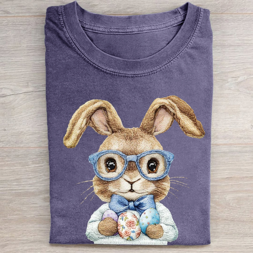 "Dapper Easter Bunny" Preppy Vintage Washed Tee 