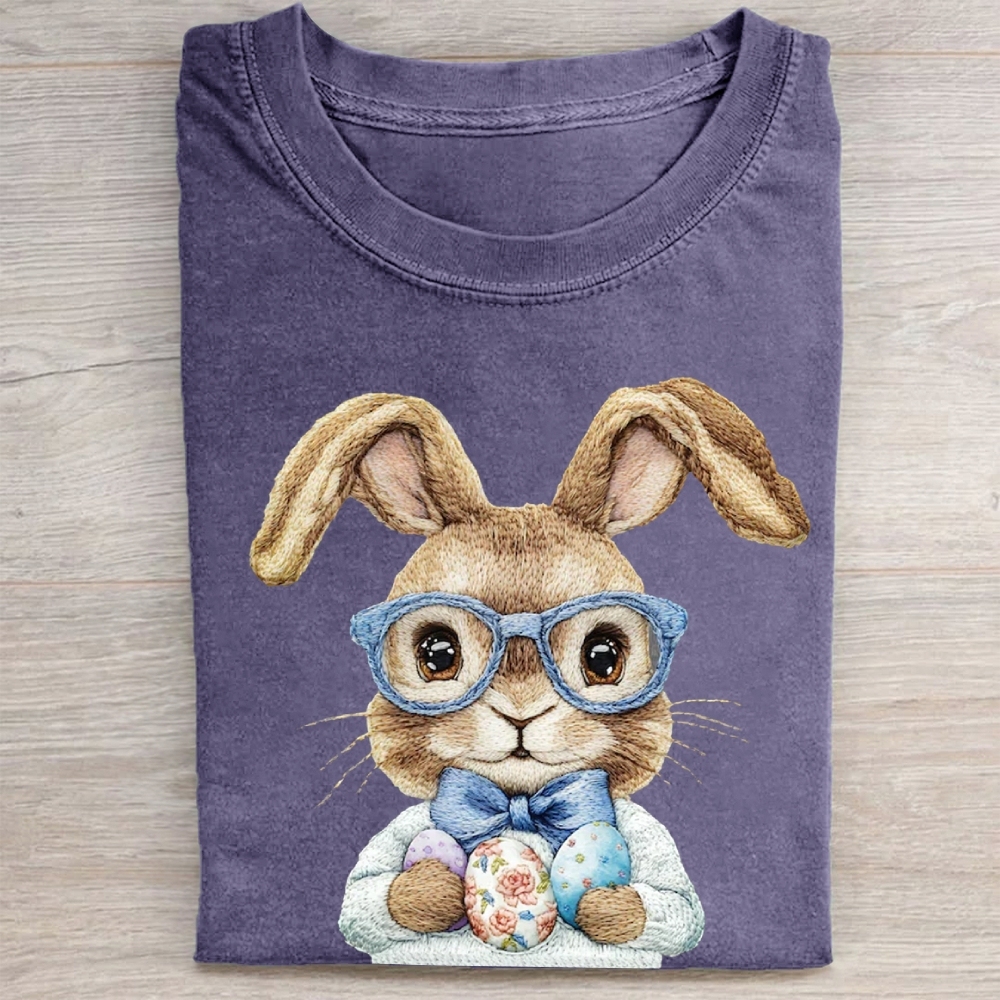 "Dapper Easter Bunny" Preppy Vintage Washed Tee 