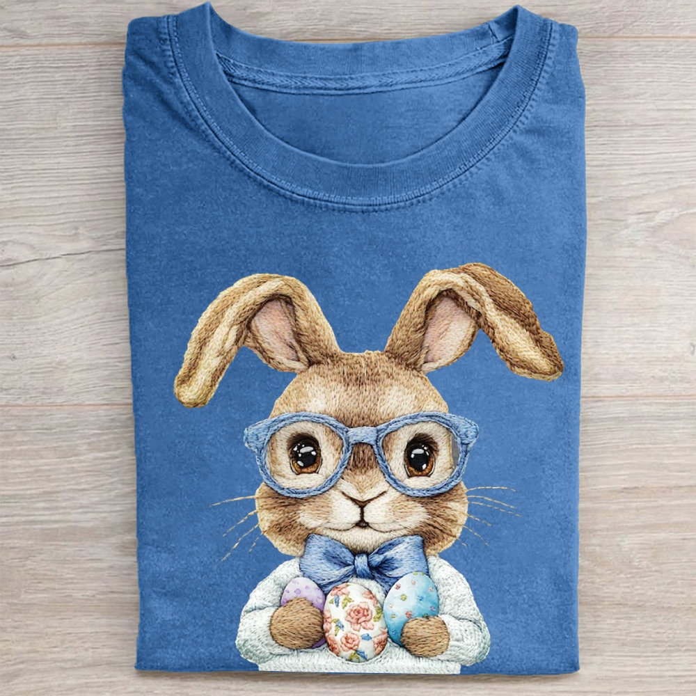"Dapper Easter Bunny" Preppy Vintage Washed Tee 