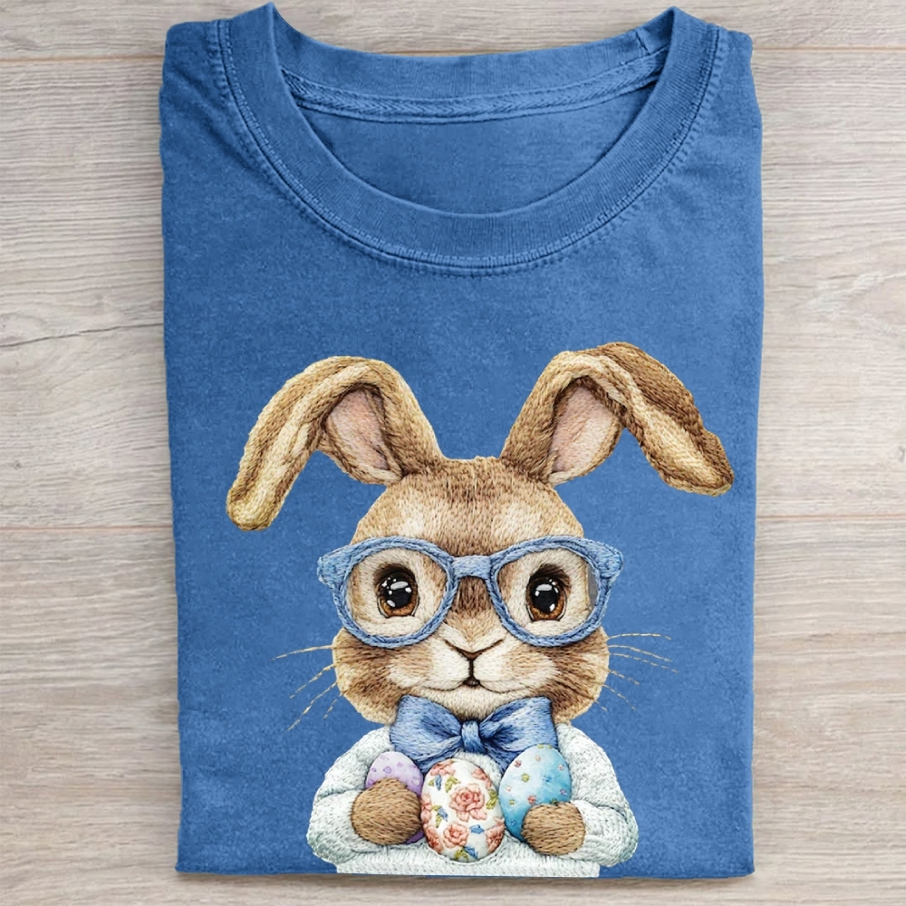 "Dapper Easter Bunny" Preppy Vintage Washed Tee 