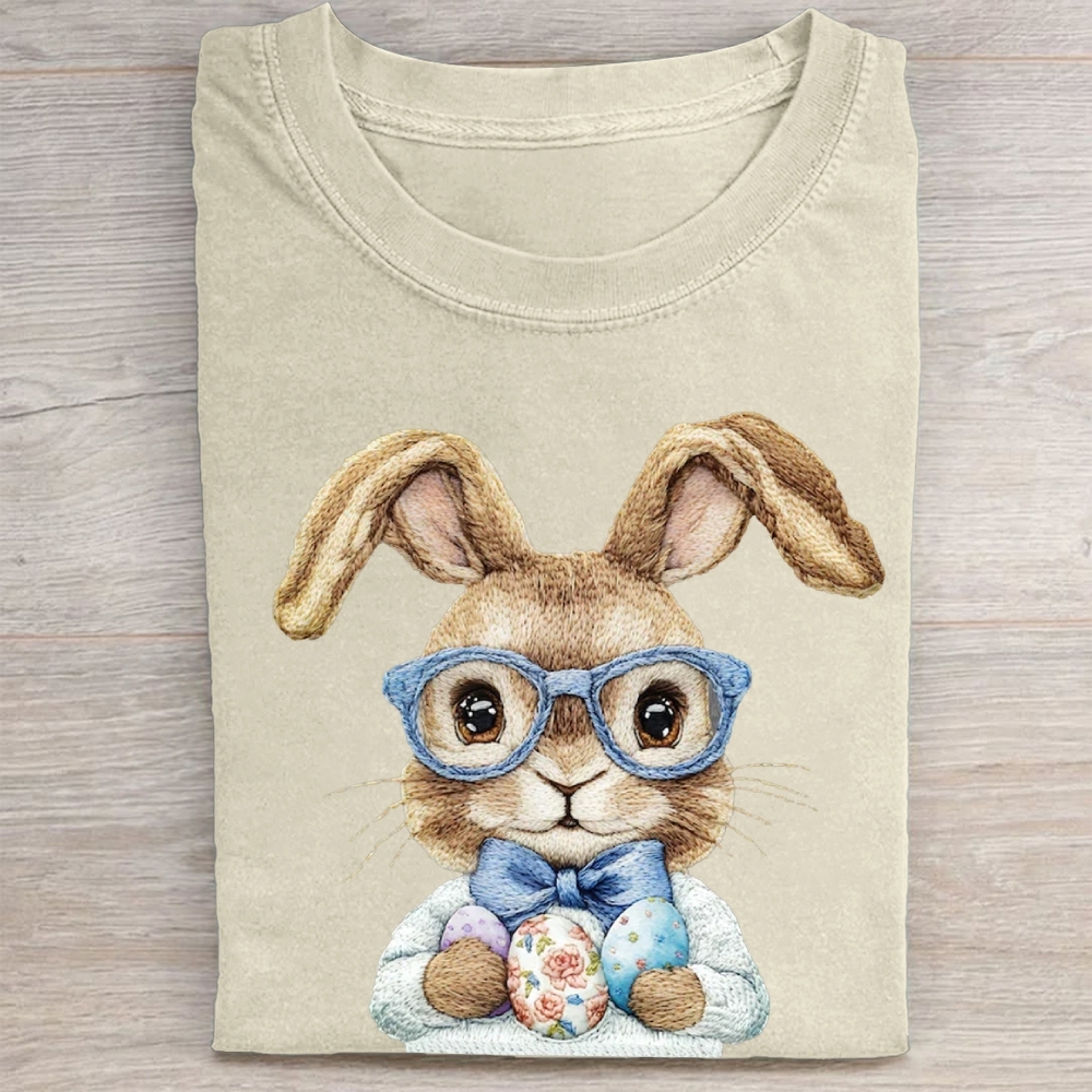 "Dapper Easter Bunny" Preppy Vintage Washed Tee 