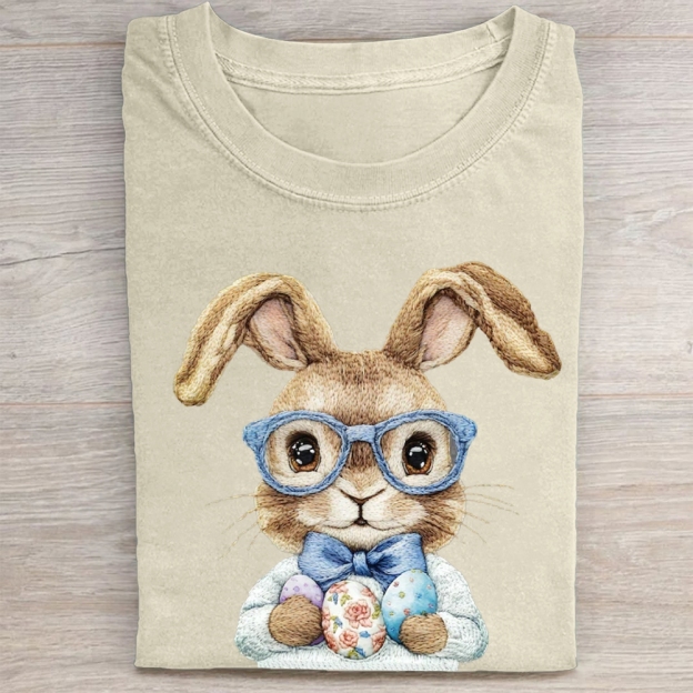 "Dapper Easter Bunny" Preppy Vintage Washed Tee 