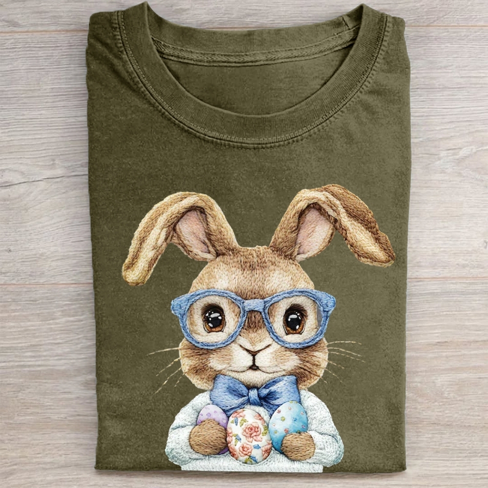 "Dapper Easter Bunny" Preppy Vintage Washed Tee 
