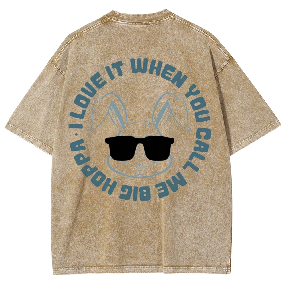 "Big Hoppa" Cool Bunny Washed T-Shirt