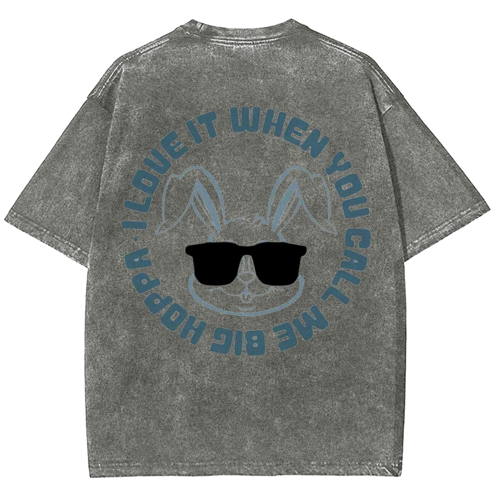 "Big Hoppa" Cool Bunny Washed T-Shirt