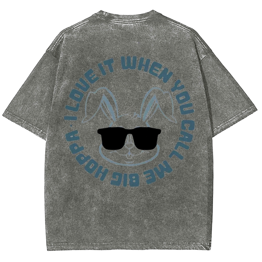 "Big Hoppa" Cool Bunny Washed T-Shirt