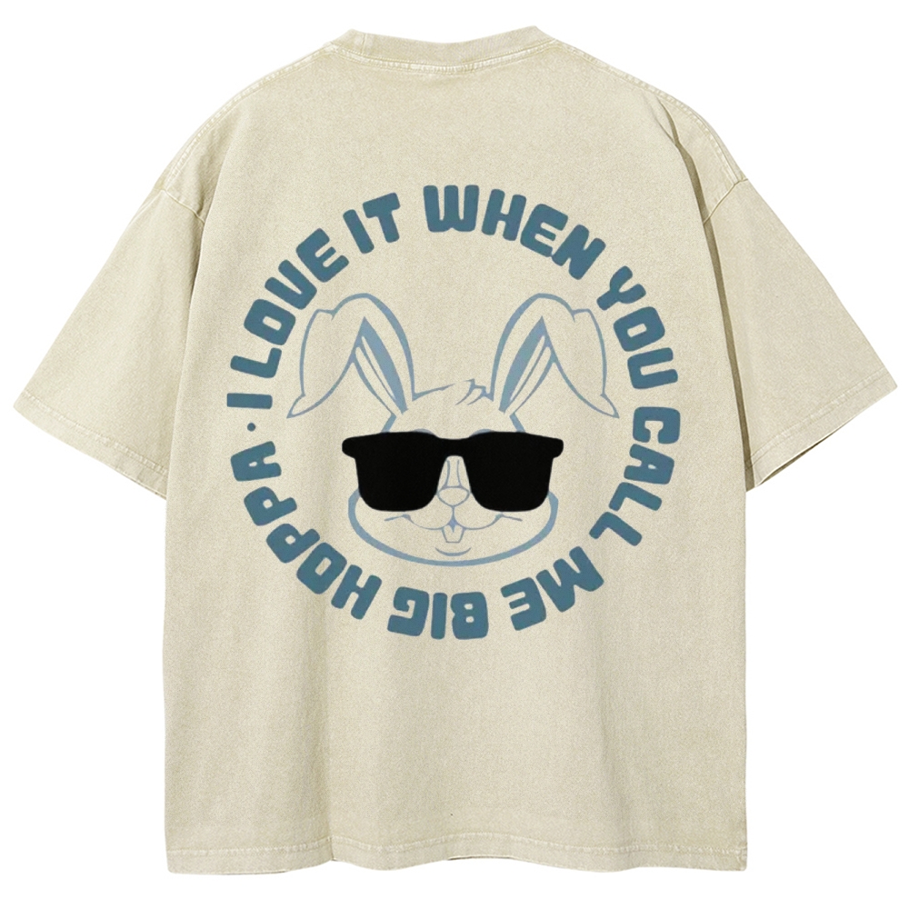 "Big Hoppa" Cool Bunny Washed T-Shirt