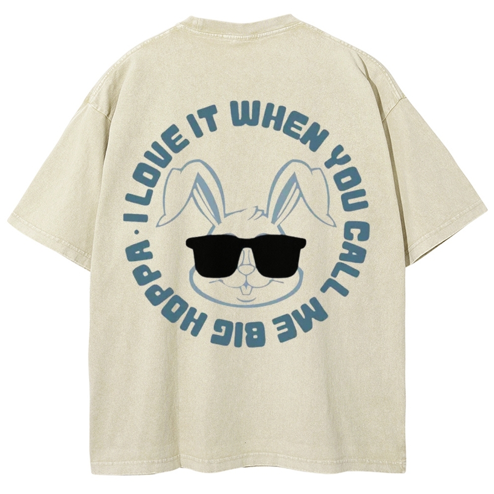 "Big Hoppa" Cool Bunny Washed T-Shirt
