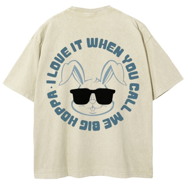 "Big Hoppa" Cool Bunny Washed T-Shirt