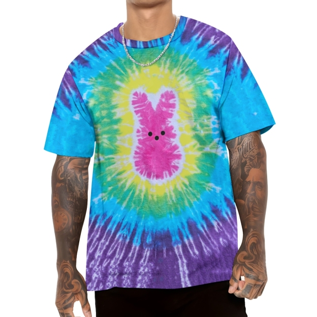 Colorburst Bunny Silhouette Tie-Dye T-Shirt