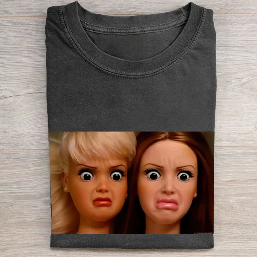 "Judgy Doll Duo" Meme Vintage Washed Tee