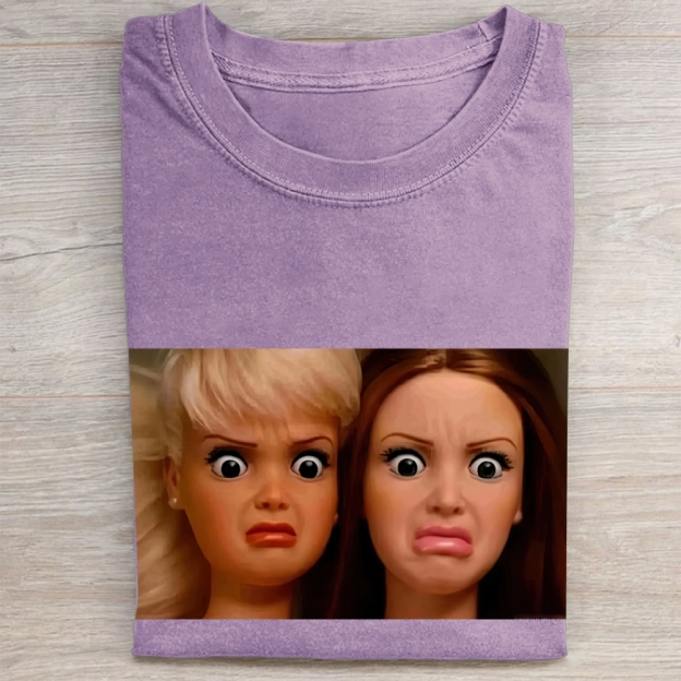 "Judgy Doll Duo" Meme Vintage Washed Tee
