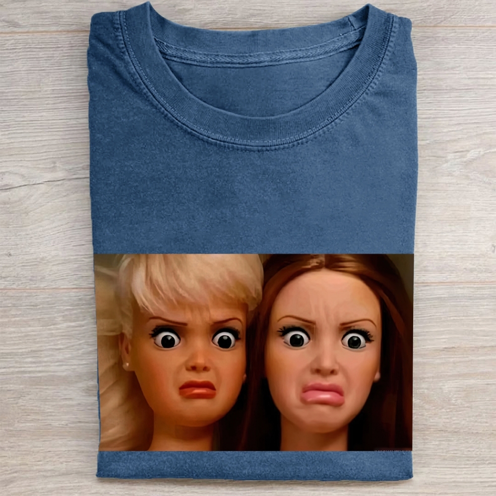 "Judgy Doll Duo" Meme Vintage Washed Tee