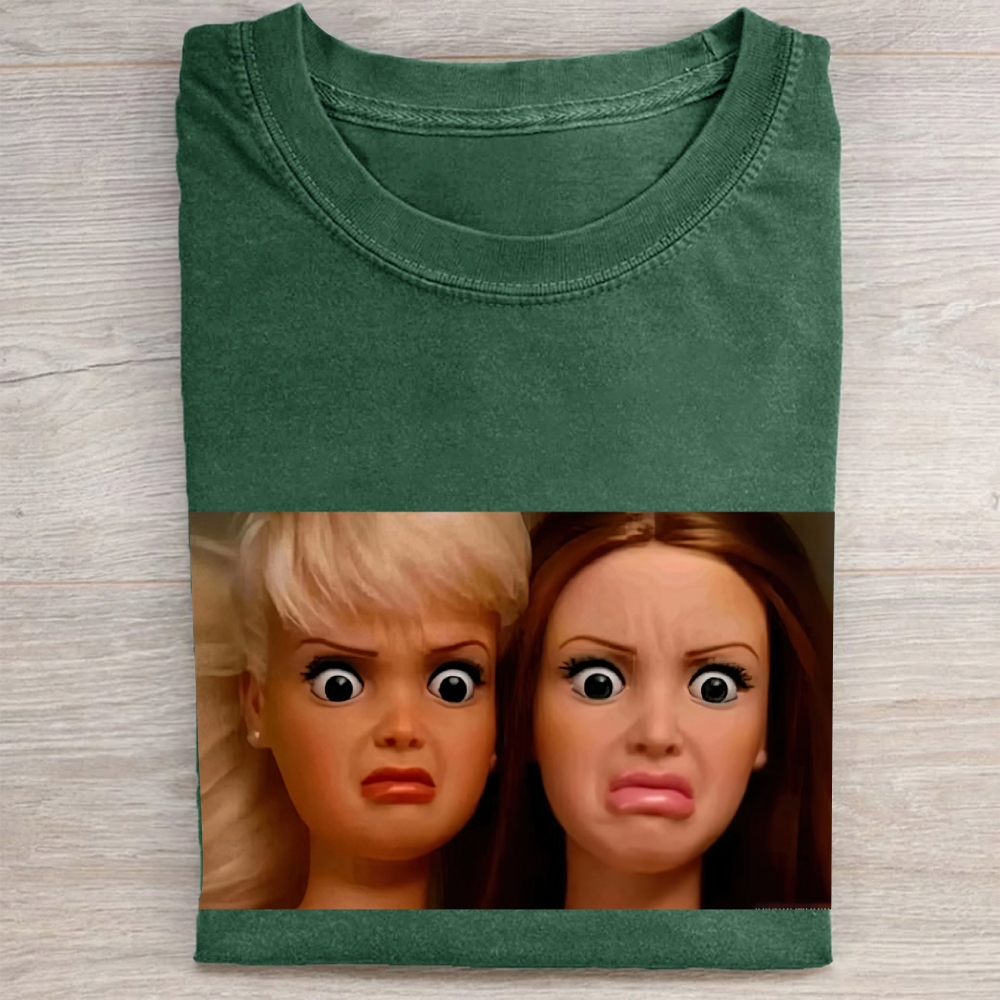 "Judgy Doll Duo" Meme Vintage Washed Tee