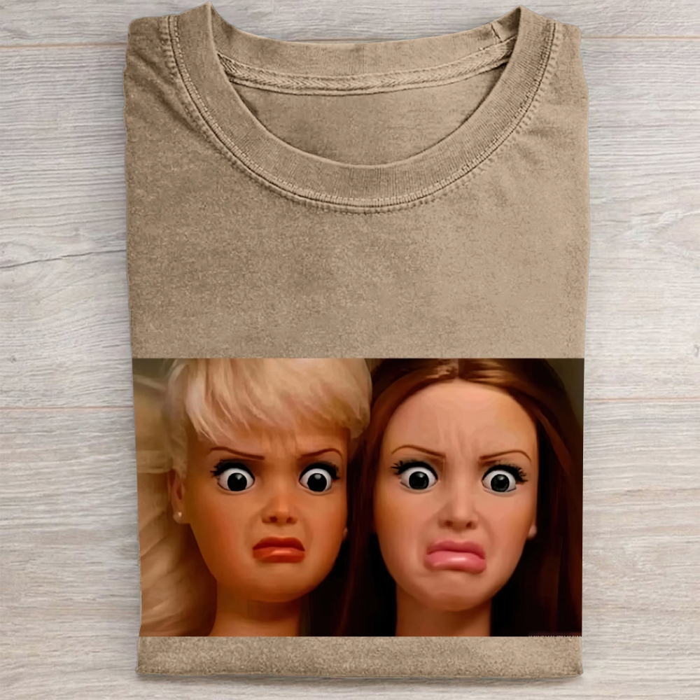 "Judgy Doll Duo" Meme Vintage Washed Tee