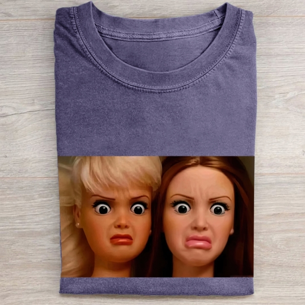 "Judgy Doll Duo" Meme Vintage Washed Tee
