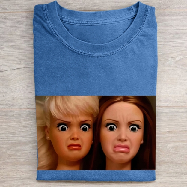 "Judgy Doll Duo" Meme Vintage Washed Tee