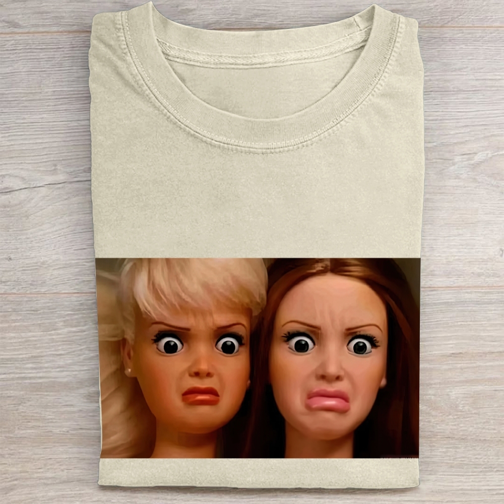 "Judgy Doll Duo" Meme Vintage Washed Tee