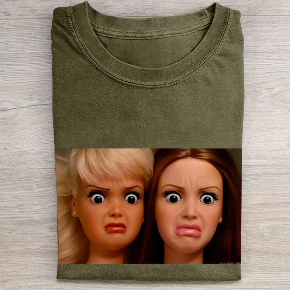 "Judgy Doll Duo" Meme Vintage Washed Tee