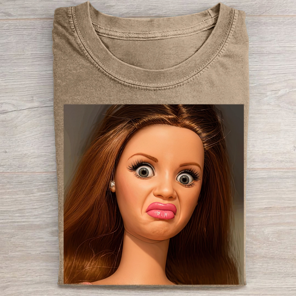 "Pouty Doll" Meme Vintage Washed Tee