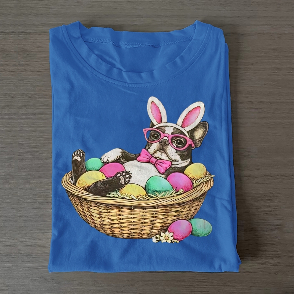 Bostie in a Egg Basket Casual Cotton T-Shirt 