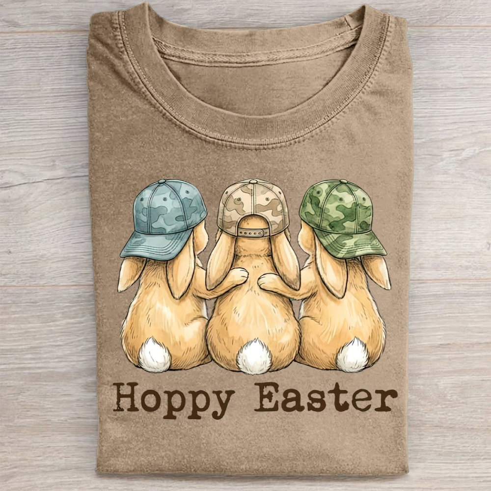 Hoppy Easter Bunny Friends Washed Tee 