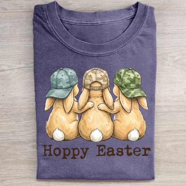 Hoppy Easter Bunny Friends Washed Tee 