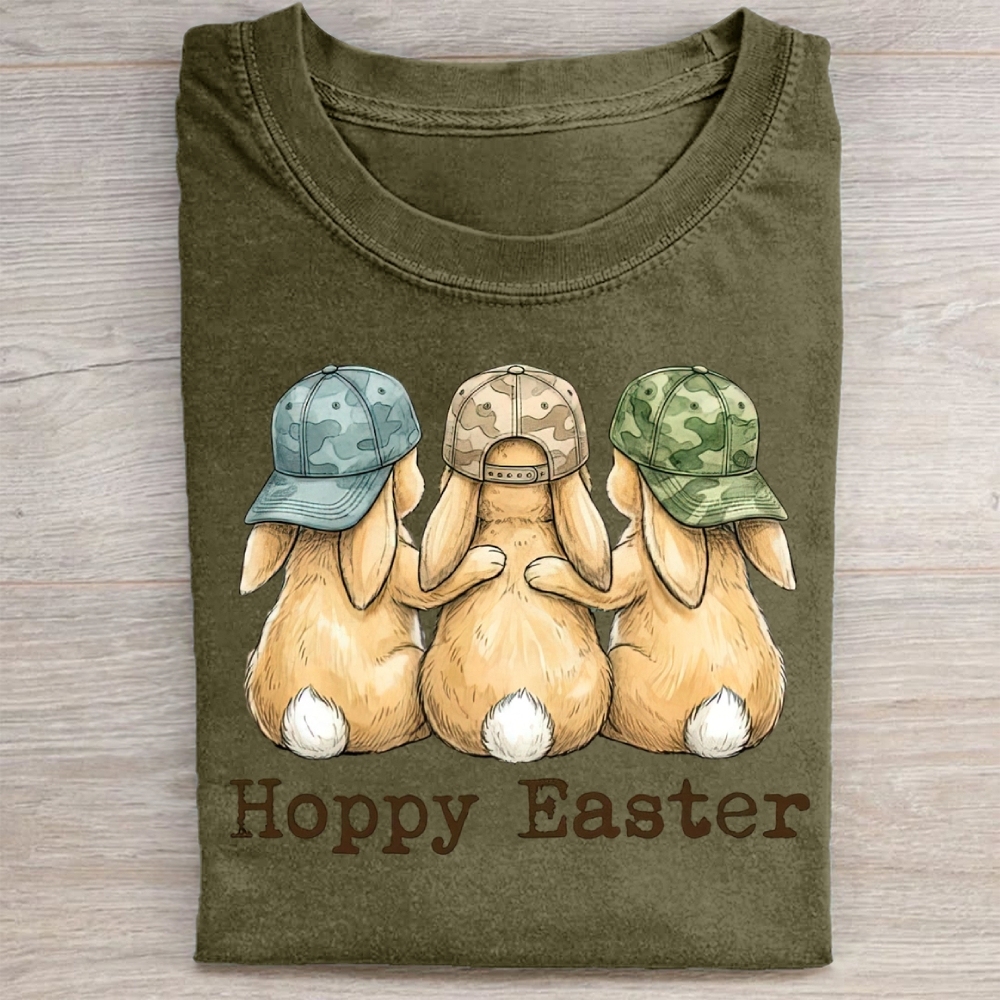 Hoppy Easter Bunny Friends Washed Tee 