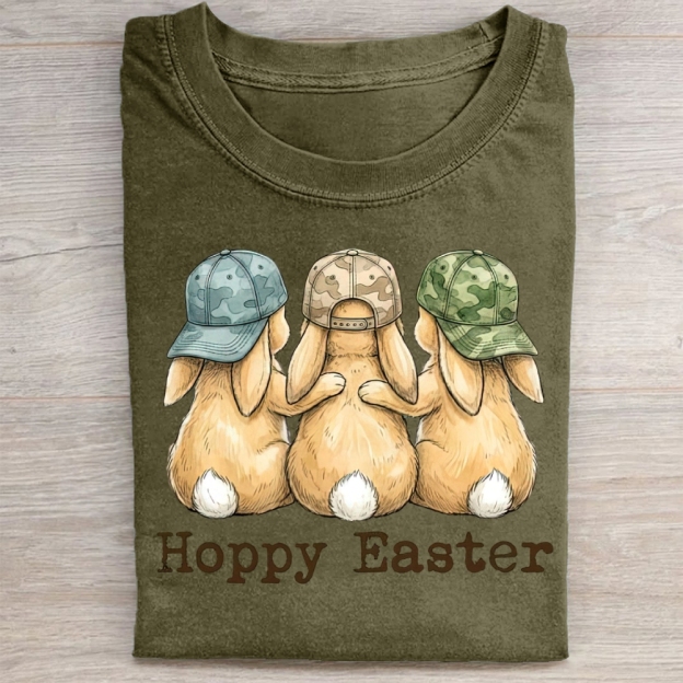 Hoppy Easter Bunny Friends Washed Tee 