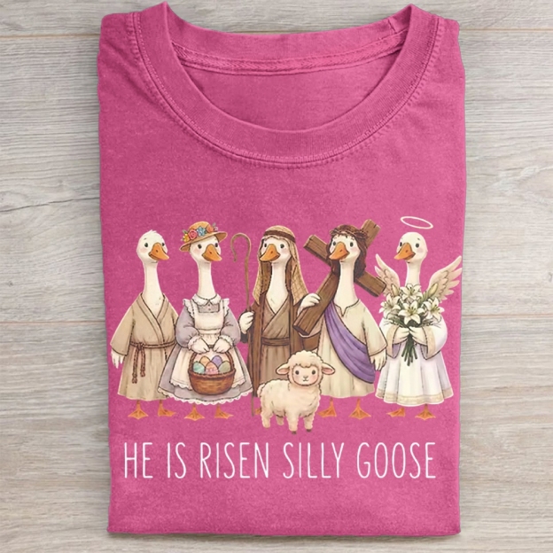 He Is Risen Silly Goose Washed Tee 