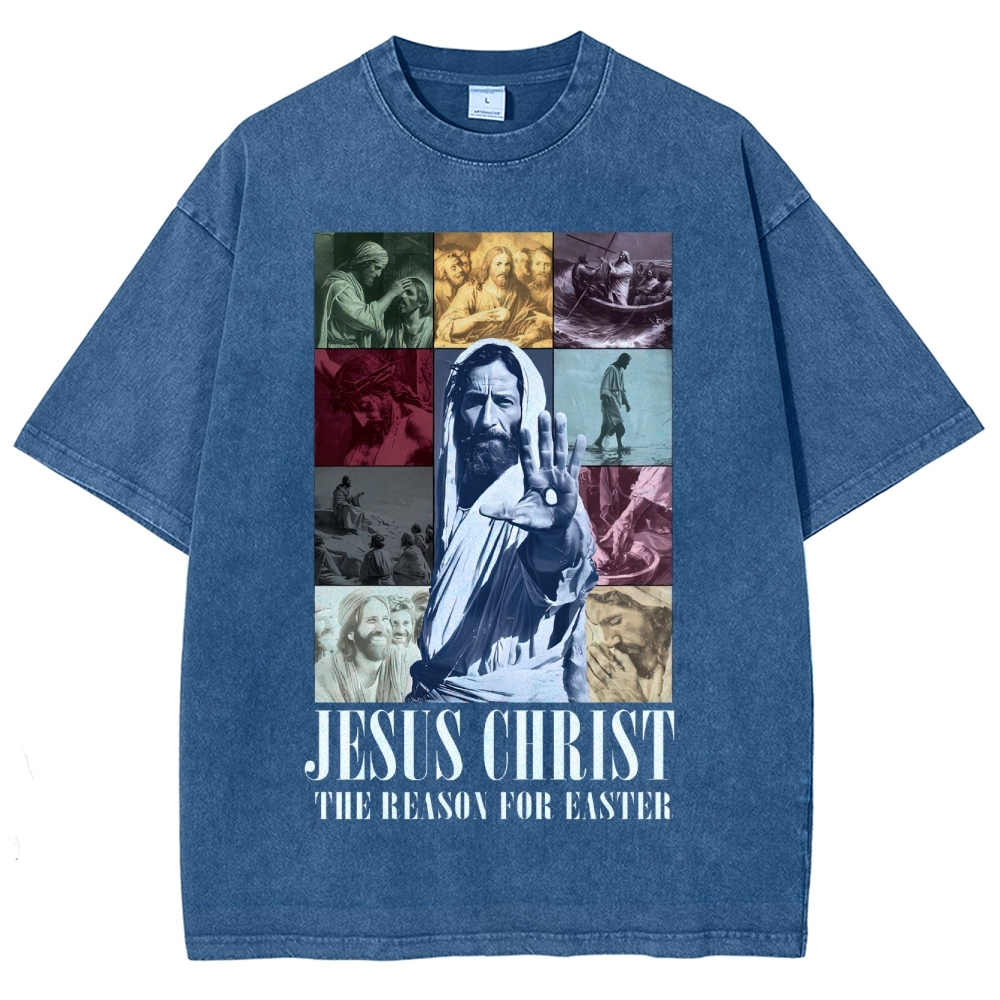 Faith & Easter Jesus Collage Washed T-Shirt 