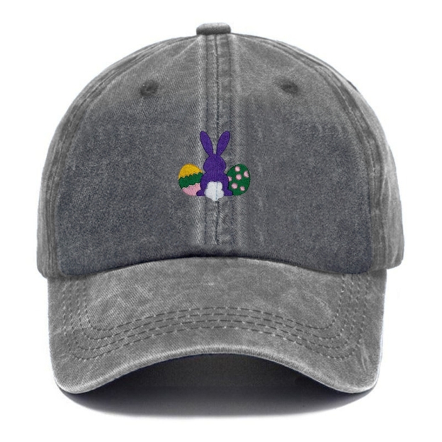 Bunny Egg Embroidered Casual Washed Cap 