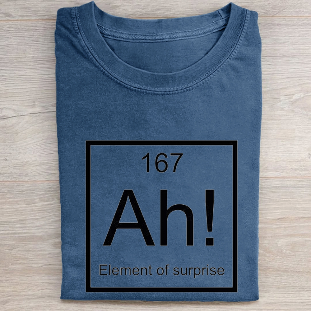 "Element of Surprise" Science Meme Vintage Washed Tee