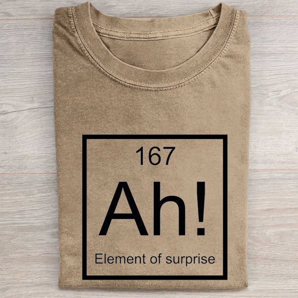 "Element of Surprise" Science Meme Vintage Washed Tee
