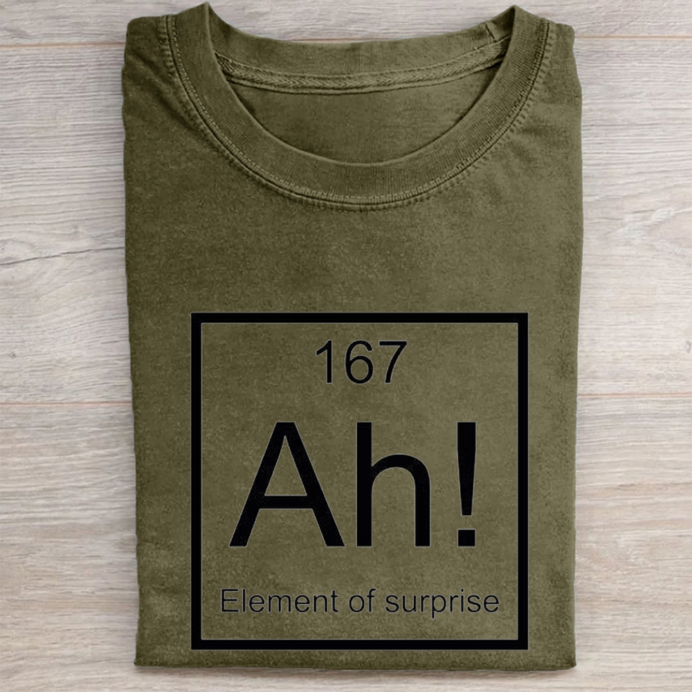 "Element of Surprise" Science Meme Vintage Washed Tee