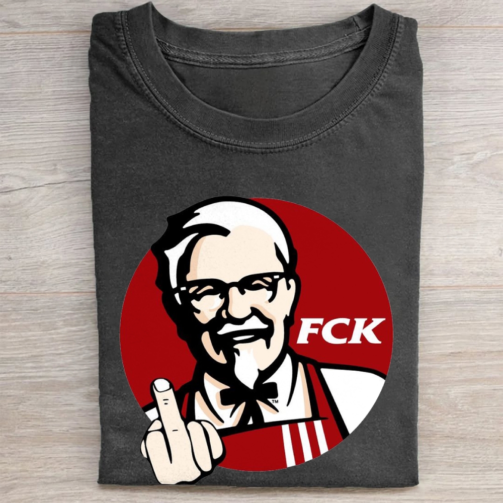 "FCK" Fast Food Rebellion Vintage Washed Tee