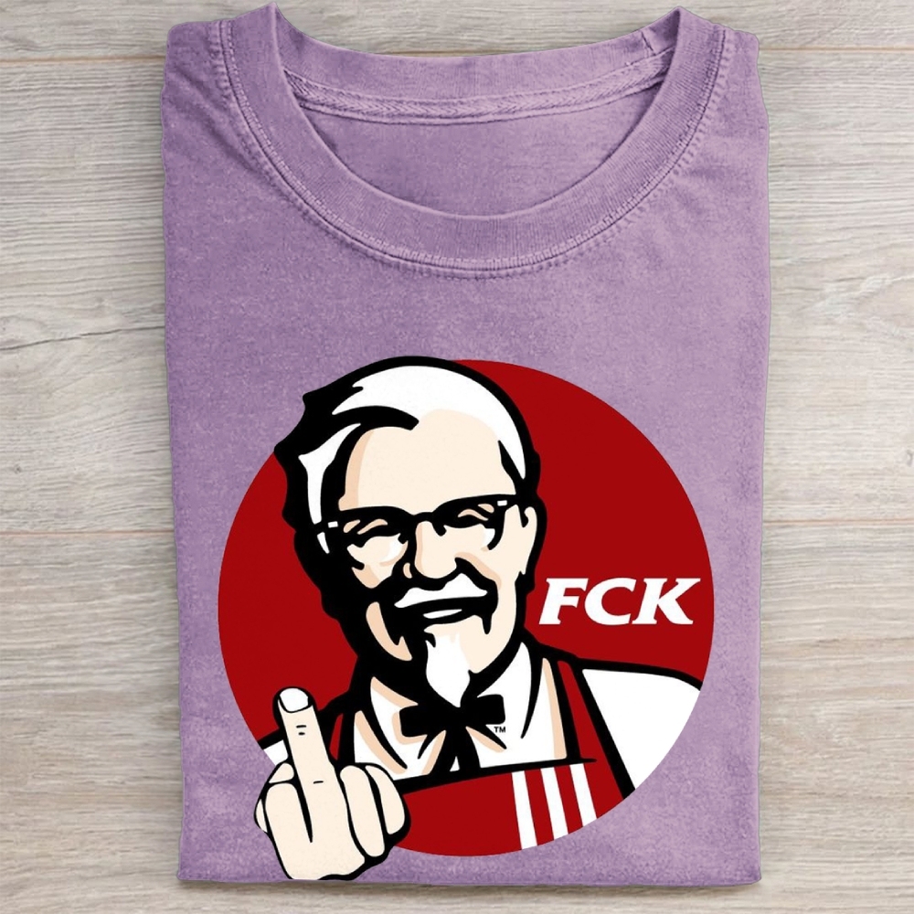 "FCK" Fast Food Rebellion Vintage Washed Tee