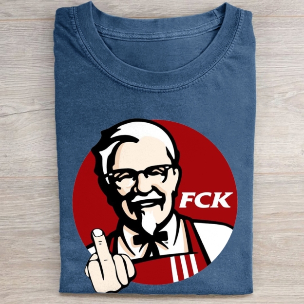 "FCK" Fast Food Rebellion Vintage Washed Tee