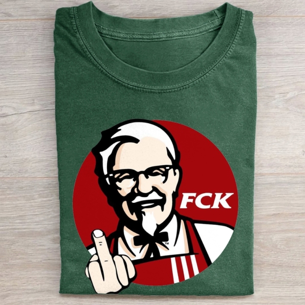 "FCK" Fast Food Rebellion Vintage Washed Tee
