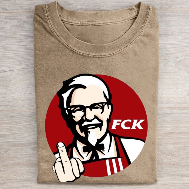 "FCK" Fast Food Rebellion Vintage Washed Tee