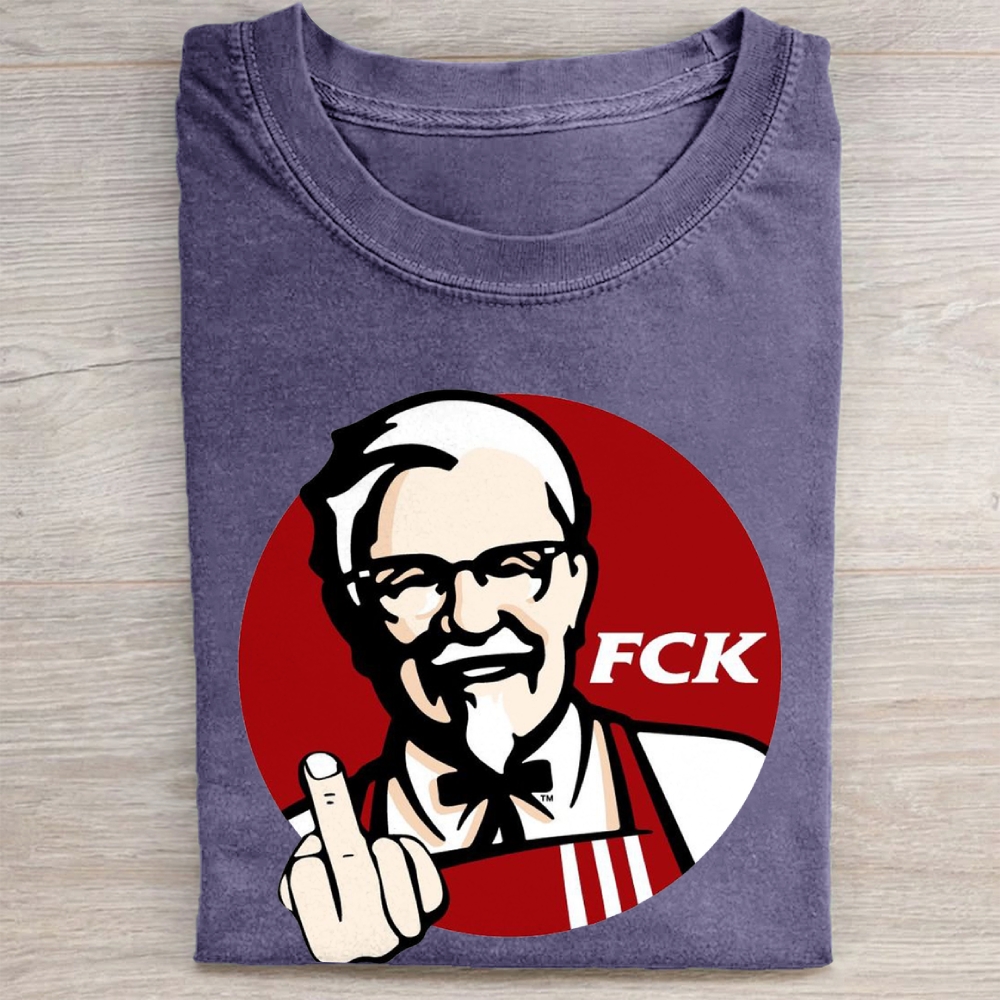 "FCK" Fast Food Rebellion Vintage Washed Tee