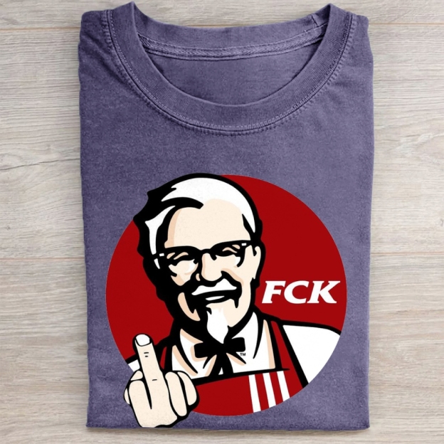 "FCK" Fast Food Rebellion Vintage Washed Tee