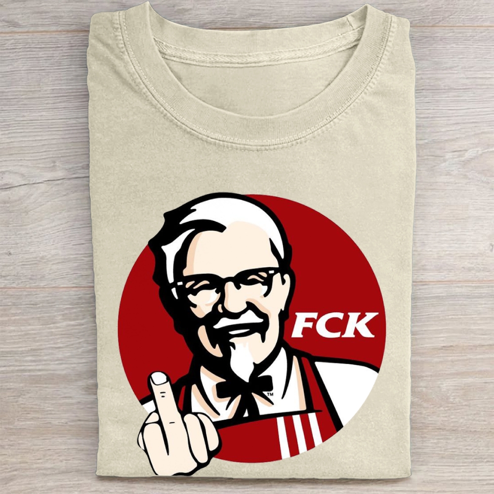 "FCK" Fast Food Rebellion Vintage Washed Tee