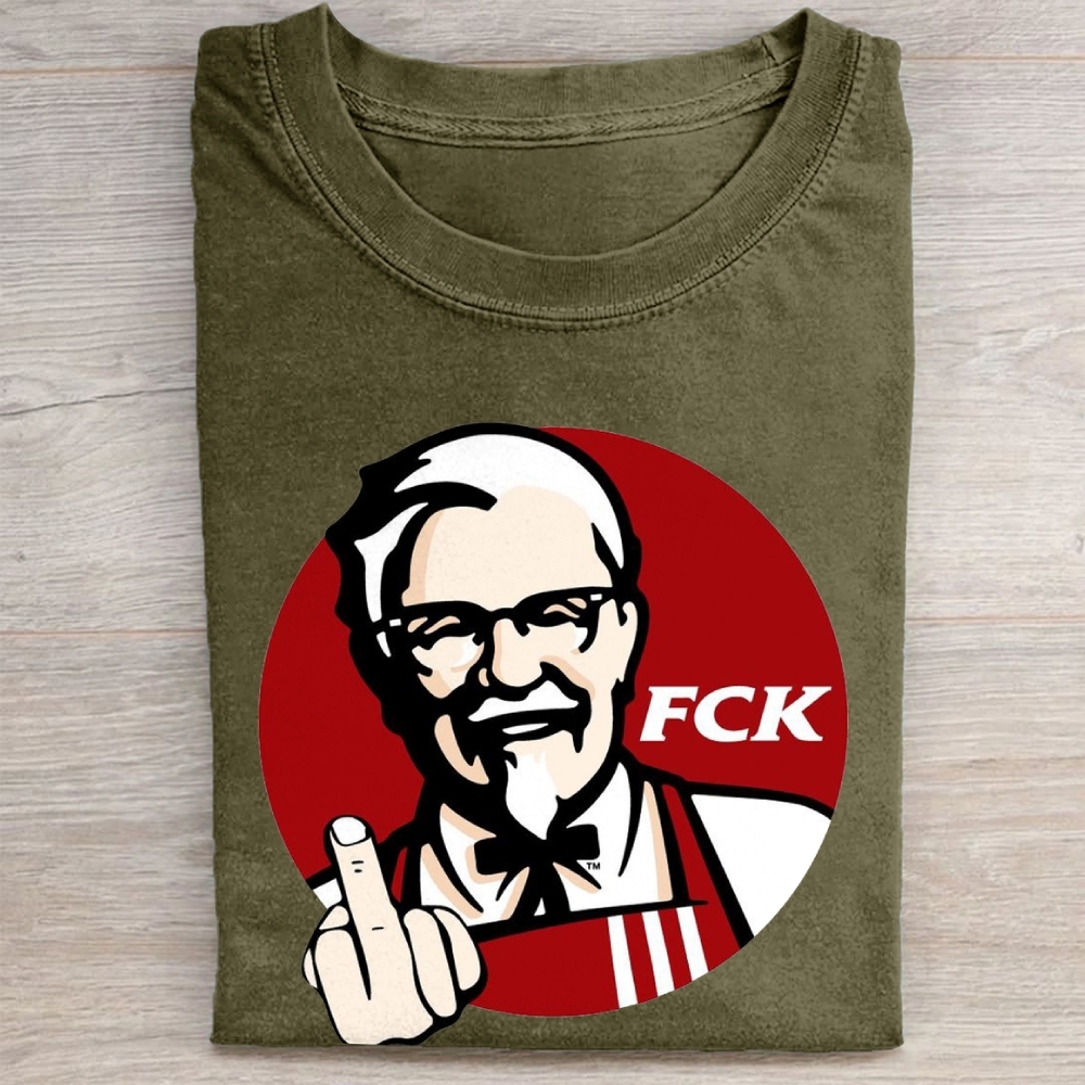"FCK" Fast Food Rebellion Vintage Washed Tee